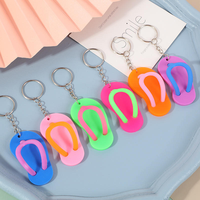 Fastory Wholesale Mini PVC Soft Rubber Flip Flops Slipper Keychain Popular Sandals Shoe Keyring Charms for Gifts