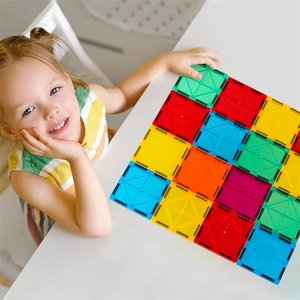 Azulejos magnéticos ecológicos para niños pequeños, coloridos juguetes de construcción 3D que mejoran la imaginación y las habilidades motoras finas - Product Image 4