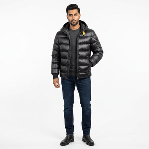 Blouson matelassé personnalisé pour homme, coupe-vent et imperméable, avec fermeture éclair, rembourrage matelassé, manches ajustables, idéal pour l'hiver et la neige, col montant. - Product Image 1
