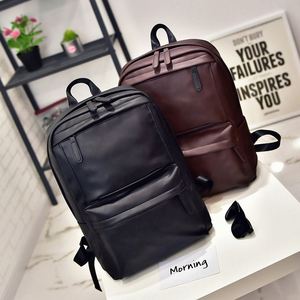Low MOQ Custom Logo Student <b>Laptop</b> <b>Backpack</b> Men's Waterpoof Soft Pu Leather Business Travel <b>Backpack</b> - Product Image 3