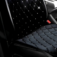 Housse de siège de voiture en velours JingBo entièrement ornée de diamants, coussin de siège en peluche avec bords surpiqués, protection intérieure universelle pour l'hiver
