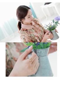 Hot Fashion <strong>Adjustable</strong> <strong>Rings</strong> Gold Color <strong>Silver</strong> Plated Wishful Flower Leaves and Branches Finger <strong>Rings</strong> for Women Jewelry Wedding - Product Image 2