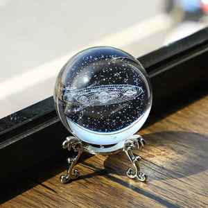 Esfera de Cristal con Sistema Galáctico Grabado en Láser 3D, Colores Arcoíris, Modelo de Planetas Astronómicos, Directo de Fábrica, para Interiores - Product Image 3