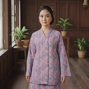 โรงงานผลิตเสื้อผ้าแบบ OEM ชุดกิลาง ชุดปาคัล ชุดเคบายา ริอู ผ้าฝ้ายลายดอกไม้ ไม่ต้องรีด ผลิตภายใต้แบรนด์ส่วนตัว ชุดมุสลิมสุภาพเรียบร้อย ชุดปาคัล - Product Image 2