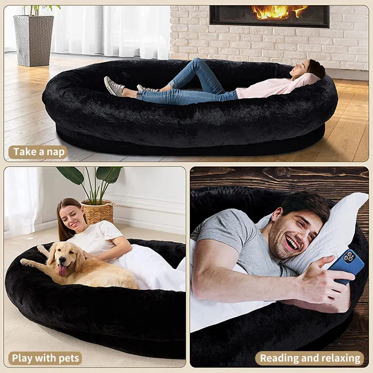Trend 2024 Large Huge Dog Bed Extra Large Comfortable Thicken Memory Foam Human Size Dog Bed for Human