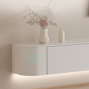 Luxuriöse Medienkonsole Weißer TV-Ständer Wandmontierte LED-TV-Einheit Holzschrank Neu Designter Schwebender TV-Konsolenständer - Product Image 5