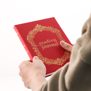 Taccuino in Pelle PU Personalizzabile con Logo in Lamina d'Oro, Diario A5 con Copertina in Tessuto <span class=keywords><strong>Crema</strong></span>, Pagine a Righe e Nastro in Seta - Product Image 1