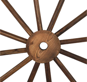 Ruota Decorativa in Legno Stile Vintage Western, da Appendere a Parete, per Bar, Garage, in Legno di Abete Massiccio Carbonizzato - Product Image 6