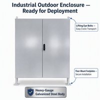 Armoire de distribution électrique extérieure en acier galvanisé IP55 à montage au sol, boîtier électrique industriel, fabrication sur mesure