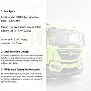 Balayeuse électrique DONGFENG 4x2 pour le nettoyage des routes, le lavage et l'aspiration des zones industrielles - Product Image 6