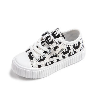 2023 Girls' & Boys' Breathable Canvas Low-top Cartoon Pattern Sneakers-<b>Fitness</b> <b>Walking</b> <b>Shoes</b> for Spring/Autumn Casual Use - Product Image 1