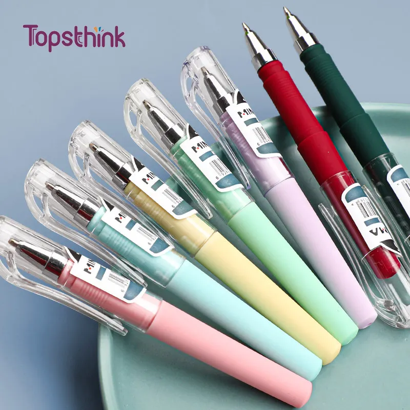 Topsthink Custom Frosted Carbon Gel Pen 0.5Mm Business Handtekening Pen Kantoor Student Onderzoek Balpen