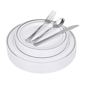 600 Platos Desechables de Plástico Resistente para Fiestas, Vajilla Elegante y de Lujo para Fiestas, Bodas, Hoteles y Restaurantes - Product Image 4