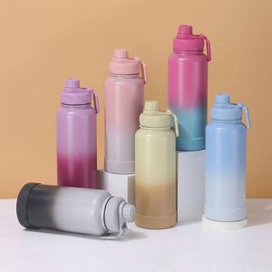 Botella de Agua Deportiva Portátil de Acero Inoxidable 304 con Color Degradado, 30 oz, Ecológica, de Gran Capacidad y Aislada - Product Image 1