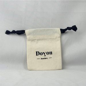 Sacs en tissu de coton biologique personnalisés, sacs cadeaux recyclables pour bracelets, montres, lunettes, bagues, boucles d'oreilles - Product Image 2