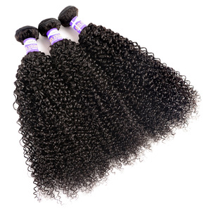 ผมแท้สีดำธรรมชาติแบบ Afro Kinky Curly  แบบไม่ผ่านการแปรรูป  แบบไม่ใช่ Remy  แบบเย็บสองชั้นด้วยเครื่องจักร  สำหรับต่อผม - Product Image 4