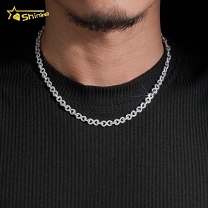 Hip Hop <strong>Necklace</strong> 6mm <strong>Infinity</strong> Cuban Chain <strong>Gold</strong> Plated Solid Sterling Silver 925 Cuban Link Chain VVS Moissanite Hip Hop Jewelry - Product Image 3