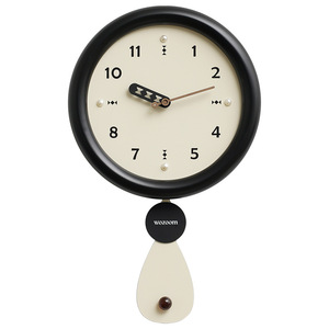 Wozoom Wall <b>Clock</b> Round Pendulum <b>Battery</b> Powered Living Room Decorative Timepiece - Product Image 4