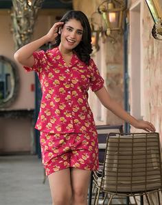 Conjunto de Pijama de Algodón Floral de Alta Demanda, Estampado a Mano, Ropa de Dormir para Mujer, Color Sólido, Precio al por Mayor Disponible - Product Image 5