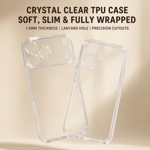 เคสโทรศัพท์ TPU ใสแบบยืดหยุ่นสำหรับ 17 16 15 <span class=keywords><strong>Pro</strong></span> <span class=keywords><strong>Max</strong></span> ดีไซน์เรียบง่ายทันสมัย ป้องกันแรงกระแทก ทนทานต่อการตกหล่น ตัดเย็บได้แม่นยำ - Product Image 2