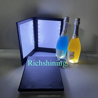 RICHSHINING Menu de table à 3 panneaux pliable et personnalisé avec rétro-éclairage LED pour restaurant