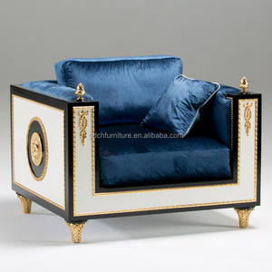 Sofá de Estilo Europeo, Sofá de Tela de Lujo Ligero Italiano, Muebles de Sala de Estar Tallados en Madera Maciza, Estilo Neoclásico - Product Image 2