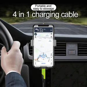 Super Fast Usb And Usb-C Charging 60W Charging Cable Usb Type-C Phone 4 In 1 Multi Super Fast Charging Cable With Multiple