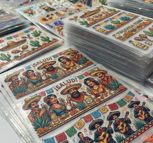 Vinilo Adhesivo Impermeable para Vasos Metálicos con Diseño de Fiesta Mexicana Cinco de Mayo, Impresión por Transferencia de Agua - Product Image 2