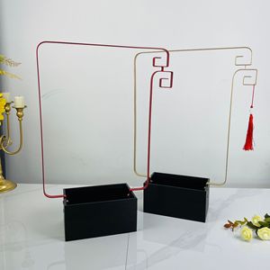Chinese Style Metal Flower <b>Box</b> <b>Red</b> Gold Frame Decorative Gift Basket For New Year Festival Home Decoration - Product Image 1