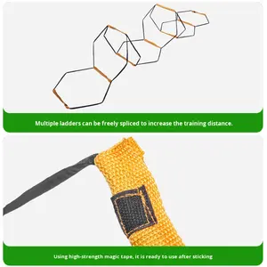 Échelle d'agilité hexagonale noire/orange, barre souple, grille <span class=keywords><strong>de</strong></span> saut, échelle <span class=keywords><strong>de</strong></span> vitesse pliable, entraînement <span class=keywords><strong>de</strong></span> football et <span class=keywords><strong>de</strong></span> basketball - Product Image 3