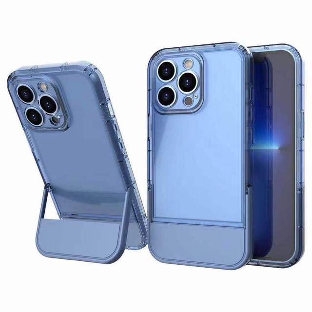 Wholesale Shockproof Clear TPU Silicone Phone Cover With Holder for iPhone 11 12 13 Pro Max Phone case