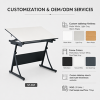 Bureau de dessin inclinable professionnel avec surface mate anti-reflet pour studio de conception technique, fournitures pour projets institutionnels