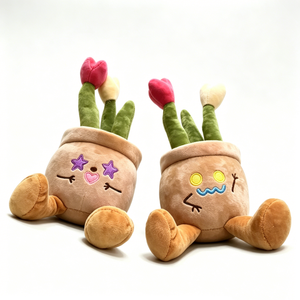 Juego de muñecos de peluche personalizados para macetas, adorable muñeco de peluche de planta de interior de dibujos animados, adorno de maceta de tulipán aterciopelado, regalo para amantes de las plantas - Product Image 1
