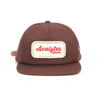 Écusson tissé personnalisé pour casquette de baseball à visière plate 5 panneaux avec boucle en cuir et logo brodé