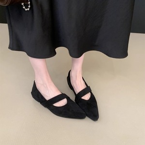 Nuove Scarpe da Donna 2026 Stile Coreano in Camoscio Tinta Unita con Punta Affusolata, Cinturino con Fibbia Metallica e Tacco Interno Rialzato, Modello Granny Autunnale - Product Image 5