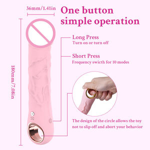 Masturbador femenino realista Juguete sexual para adultos 10 modos de vibración Estimulador del punto G del clítoris Consolador suave Silicona + ABS IPX5 - Product Image 2