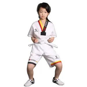 Sample free shipping OEM and ODM polyester fabric dobok taekwondo summer ribbed taekwondo dobok for sale