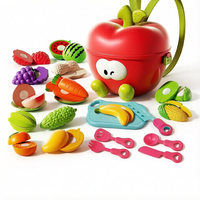 Ensemble de jeu de cuisine pour enfants en plastique écologique personnalisé, fruits et légumes à peler et à couper, jouets éducatifs pour le jeu de rôle culinaire, pour tous les âges