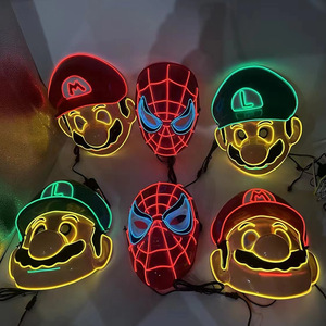 <span class=keywords><strong>Masque</strong></span> lumineux LED <span class=keywords><strong>Mario</strong></span> Super <span class=keywords><strong>Mario</strong></span>, <span class=keywords><strong>masque</strong></span> de dessin animé, jeu, anime, fête costumée, spectacle, <span class=keywords><strong>masque</strong></span> lumineux LED pour fête d'Halloween - Product Image 2