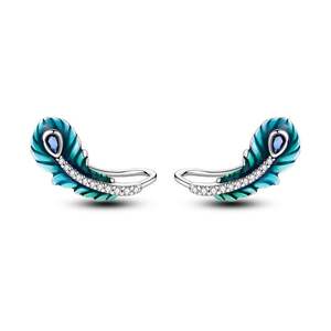 Boucles <span class=keywords><strong>d</strong></span>'oreilles Blue Moon - Élégantes et polyvalentes, en argent 925 et zircon, pour fiançailles, design sophistiqué, artisanat exquis - Product Image 3