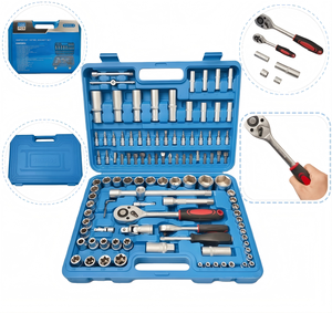 Juego de 108 Piezas de Llaves de Tubo de 1/2" y 1/4" - Juego de Herramientas de Llaves de Tubo de Acero con Estuche para Reparación y Mantenimiento de Automóviles - Product Image 1