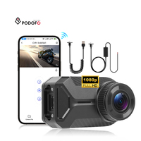 Caméra de tableau de bord pour moto Podofo 2K, étanche IP66, enregistrement en boucle, 1080P HD, mini WiFi pour moto, enregistreur sans écran, OEM ODM