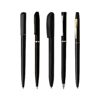 Stylo bille en plastique personnalisé avec logo couleur, design luxueux et fin, forme hexagonale/triangulaire, pointe 1,0 mm, petit MOQ, noir, pour bureau et hôtel
