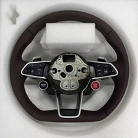 Volant sport personnalisable pour Volkswagen VW Golf Mk7 GTI Golf R Polo GTE Passat Jetta Volant en cuir noir intégral