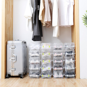 투명 플라스틱 쌓을 수있는 신발 주최자 운동화 보관 용기 신발통 디스플레이 케이스 옷장 - Product Image 6