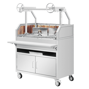 Parrilla Móvil de Carbón para Exteriores e Interiores, de Acero Inoxidable, Estilo Brasero Argentino Santa María, con Doble Elevación - Product Image 2