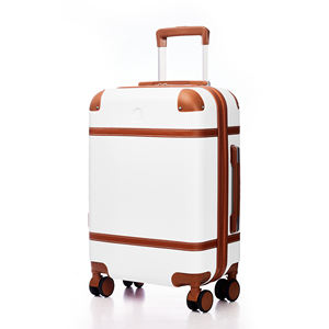 Maletas de viaje de PC ABS resistentes blancas de alta calidad, equipaje de diseñador Retro Vintage moderno ligero, Spinner duradero portátil - Product Image 3