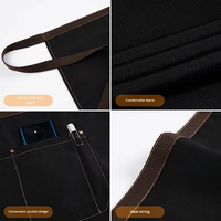 Tablier de Serveur Moderne Simple Personnalisé Demi-Uni Imperméable, Uniforme de Serveuse Assorti pour la Restauration en Gros
