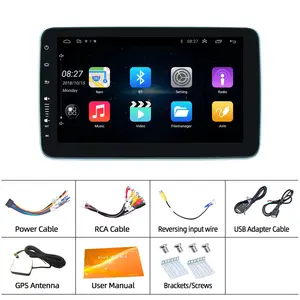 Universal 1 Din 9 Inch Carplay Android Multimedia Player Car DVD Player Rotatable 360 Degree Car Rotating Car Radio