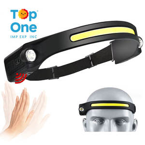 Top One Linterna para exteriores Silicona COB Sensor Lámpara de cabeza Luz Tipo-c Faros LED recargables - Product Image 1